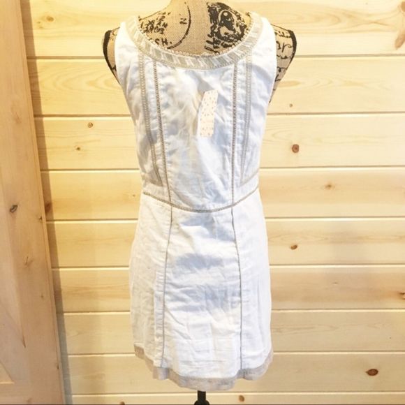 Free People Ivory Mini Dress Sand Embroide… - Picture 5 of 8